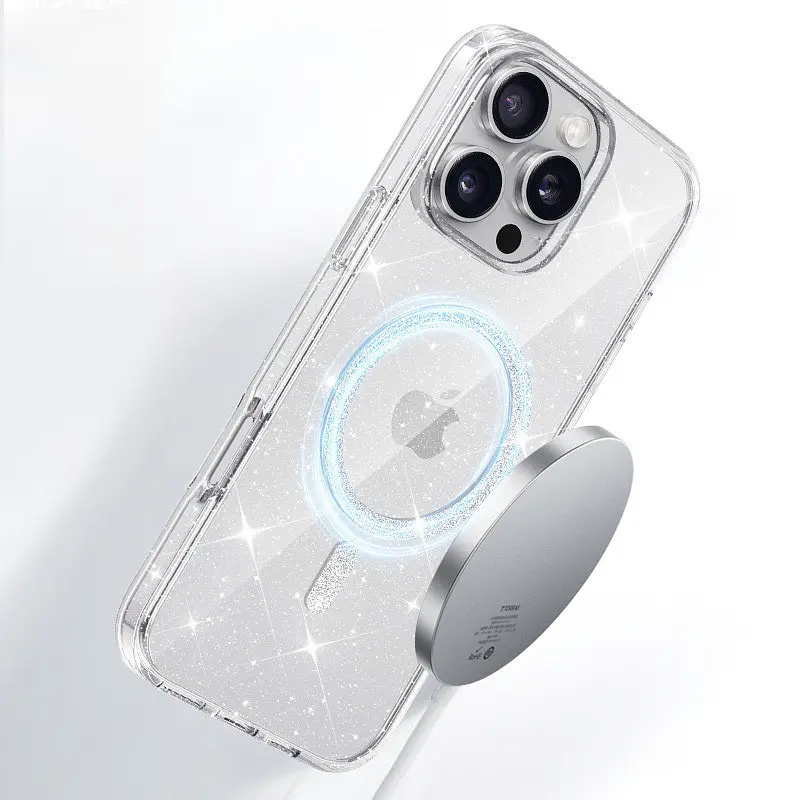 Чохол TPU Eclipse Sparkle Magnetic Fit для Apple iPhone 16 Pro (6.3") Clear - фото 3