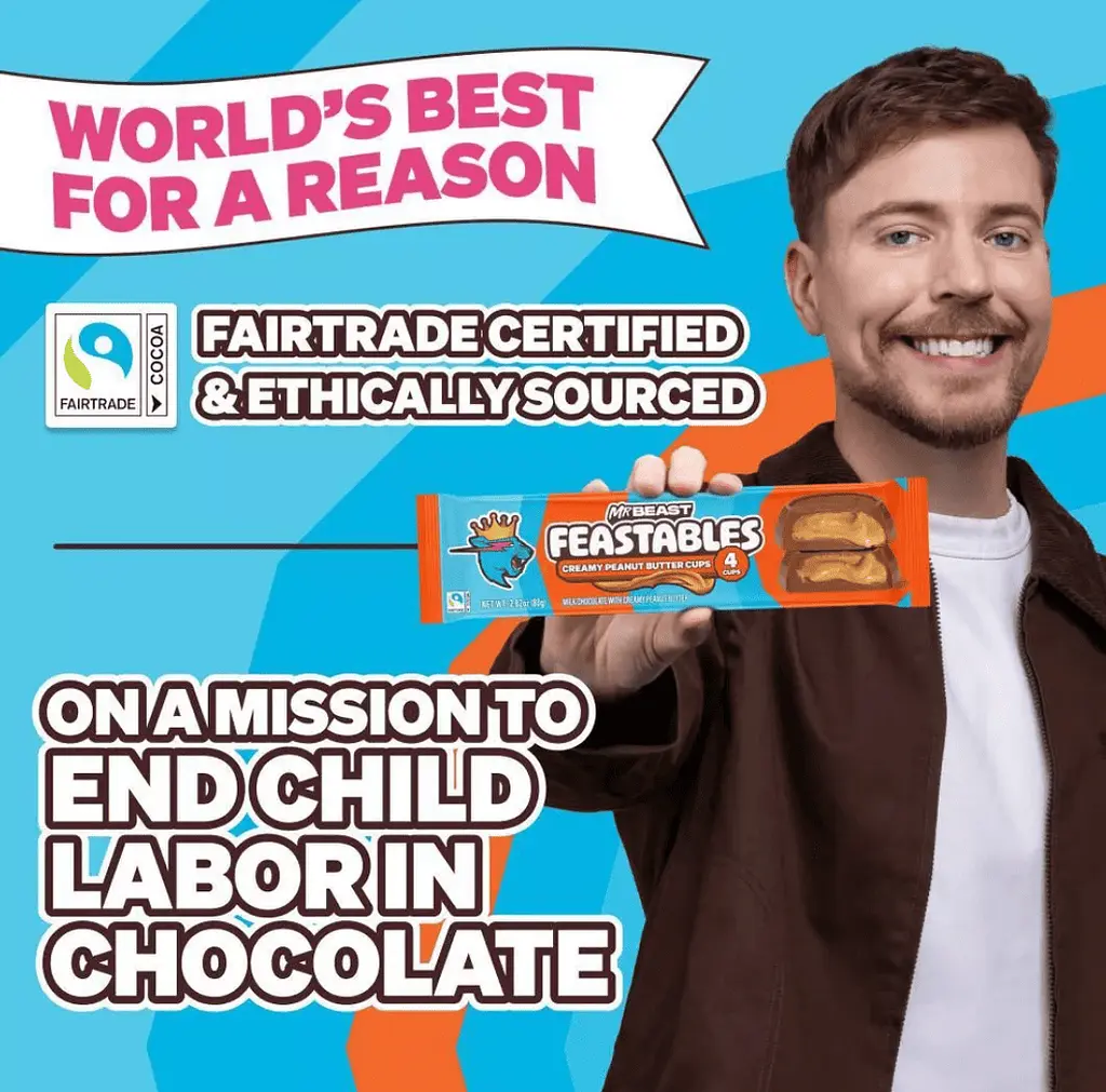 Шоколадні батончики Feastables MrBeast Milk Chocolate Peanut Butter 4 шт х 40 г - фото 7