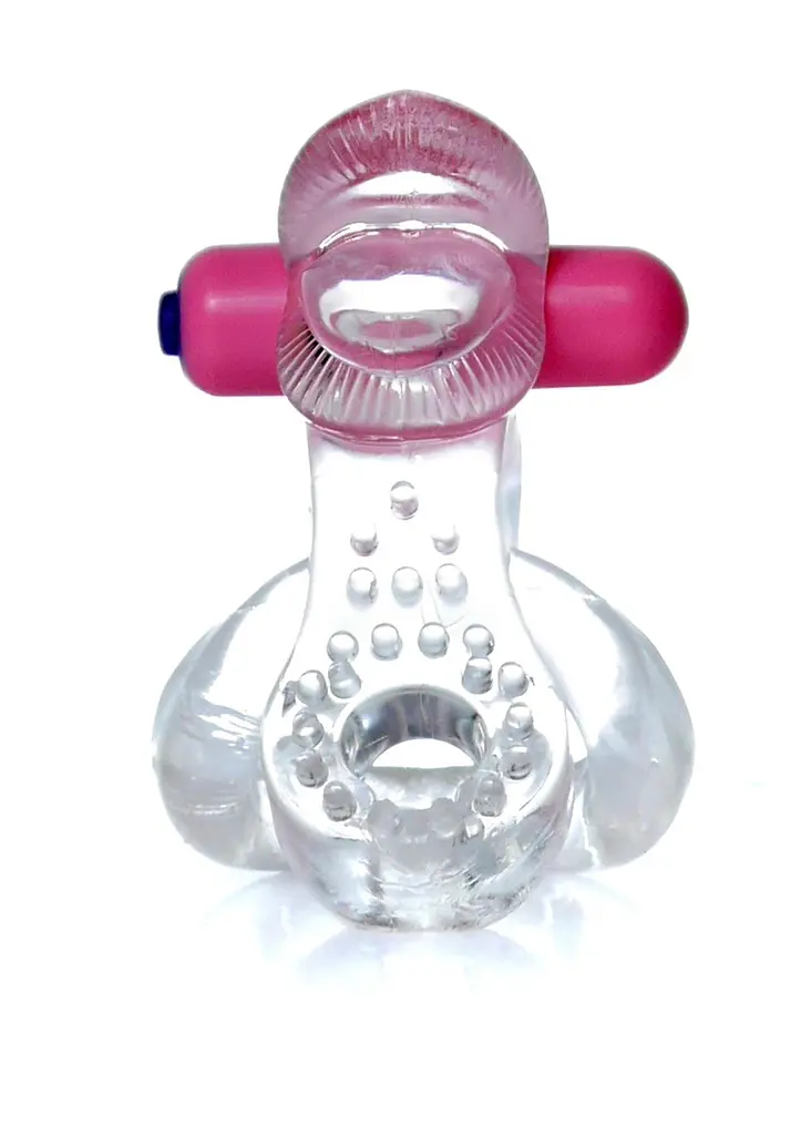 Ерекційне віброкільце Tongue Vibro CockRing Clear - фото 3