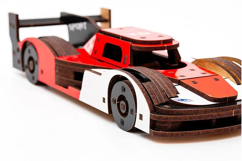Конструктор Puz-01037 "Racing Car" Порше дерев'яний, 146 дит., розмір моделі 22х9х5 см PuzzleOk - фото 2