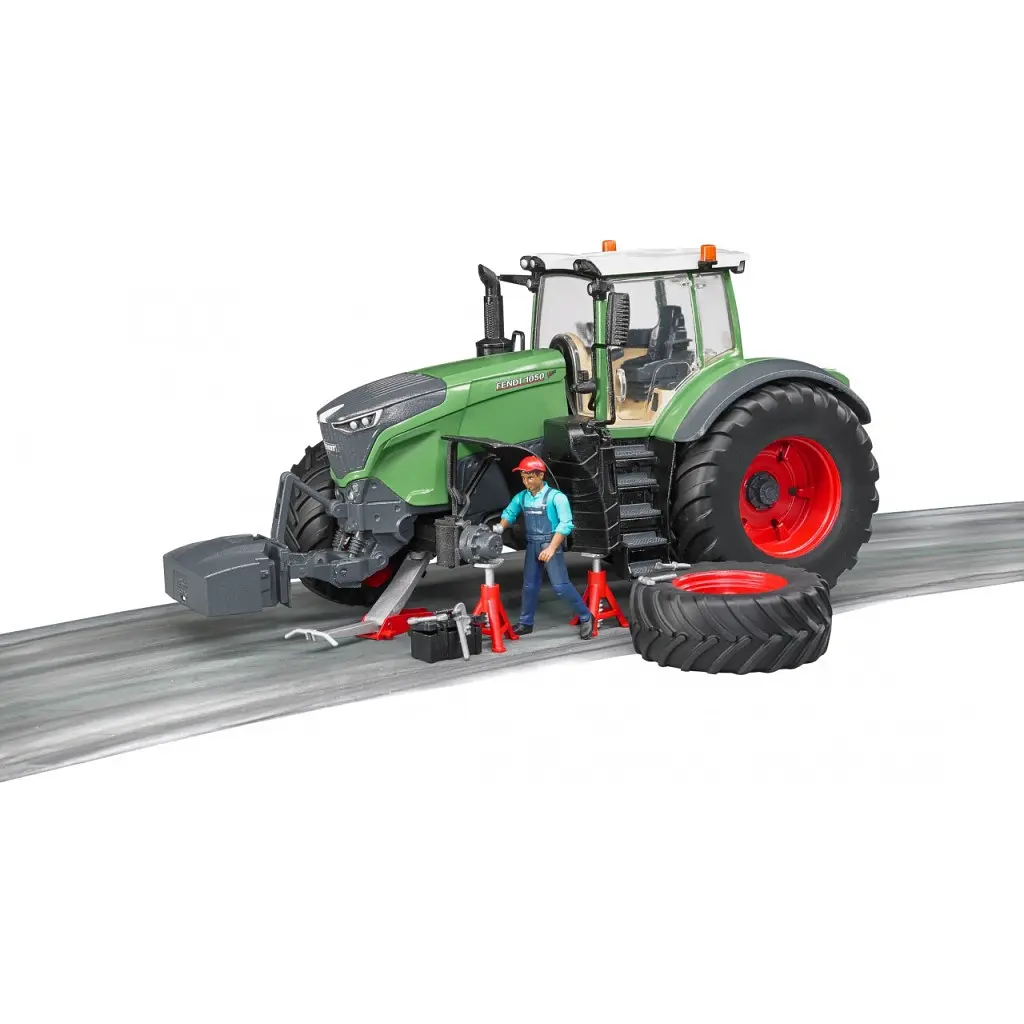 Масштабна модель автомобіля Bruder Трактор Fendt 1050 Vario з фігуркою та аксесуарами для ремонту (04041) - фото 7