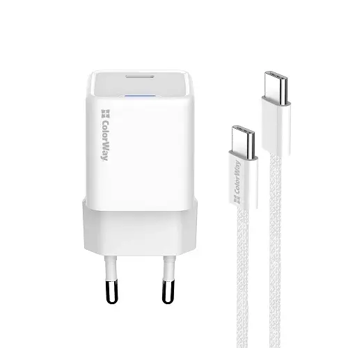 Мережевий зарядний пристрій White 30 Вт GaN ColorWay teh0028616 - фото 4