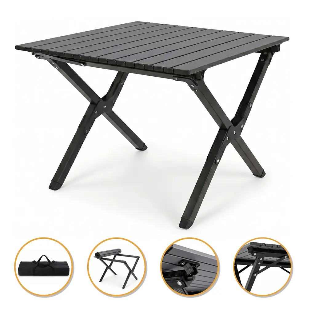 Розкладний туристичний стіл LEOBRO Camp Black M (LB-1066)