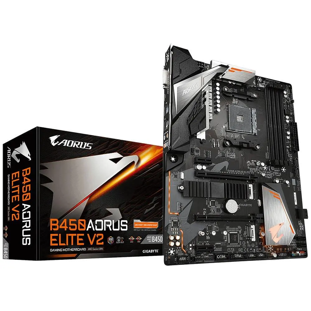 Материнская плата Gigabyte B450 Aorus Elite V2 (B450 Aorus Elite V2) (Socket AM4, AMD B450, ATX) Б/у - фото 5