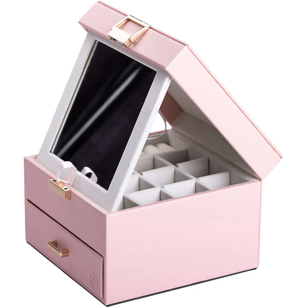 Органайзер для прикрас Yiwu з накидним замком 16x16x12 см рожевий HP-5-2P - фото 3