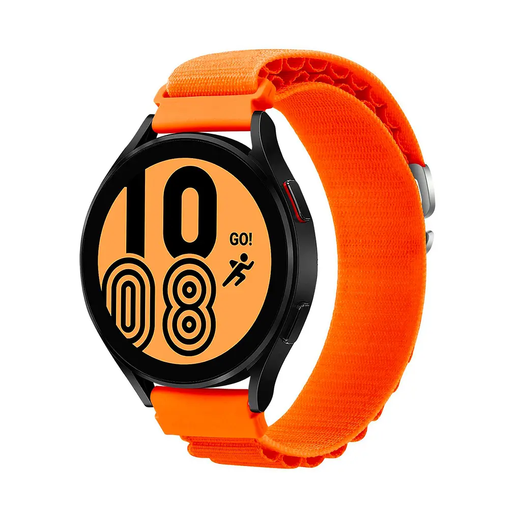 Ремінець для Garmin Forerunner Vivo Active 3 Venu Venu Sq Venu Sq 2 Venu 2 Plus Vivo Move - помаранчевий Watchbands NormalCloth Wave ширина кріплення 20мм нейлоновий (W26-5WB20336232) - фото 2