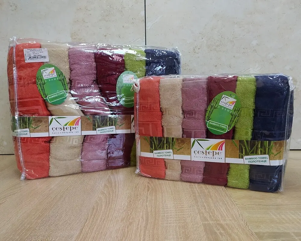 Набір турецьких махрових рушників Cestepe 50х90 6 штук + 70х140 6 штук Bamboo Grek Dark - фото 4