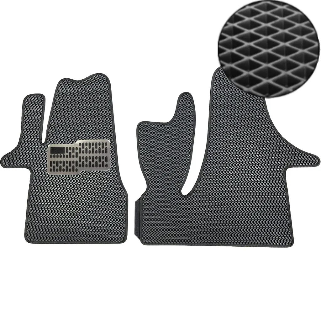 Килимки в салон EVA для Volkswagen T5 / T6 2003-2015 (Металевий підп'ятник) Чорний 2 шт