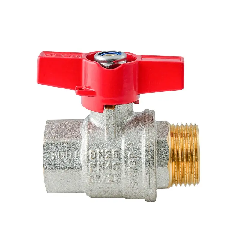 Кран кульовий ГШМ Koer Extreme KE.218-25 - 1" FM ручка "метелик" червона KR5761 - фото 4