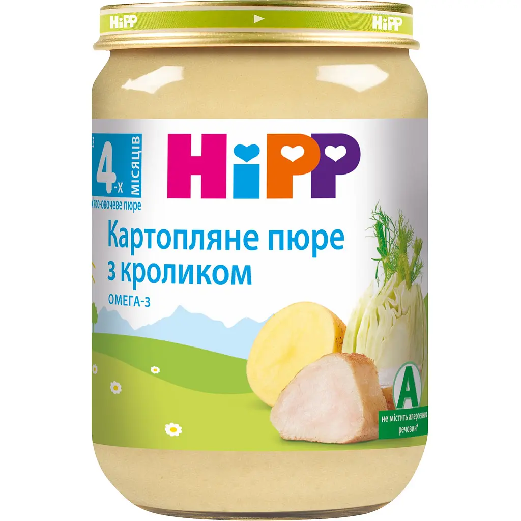 Пюре HiPP Картопляне пюре з кроликом 190 г