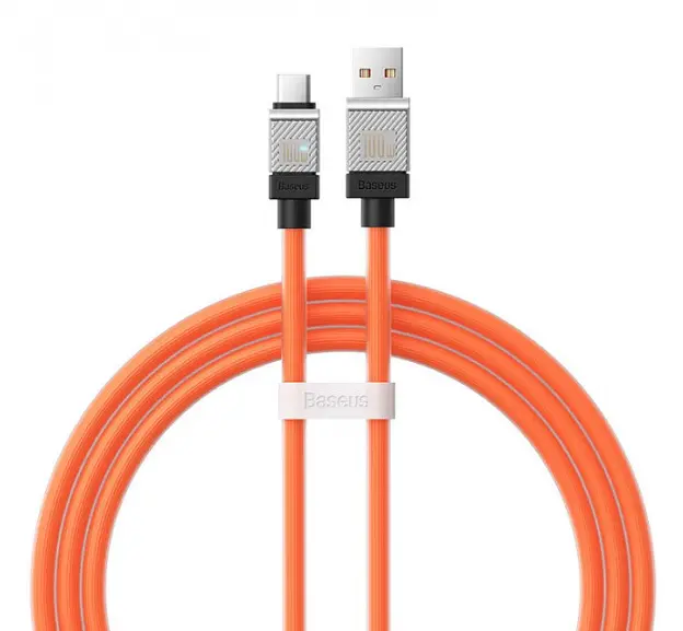 Кабель Baseus CoolPlay Series Fast Charging Cable USB to Type-C 100W 2m CAKW000707 Orange - фото 5