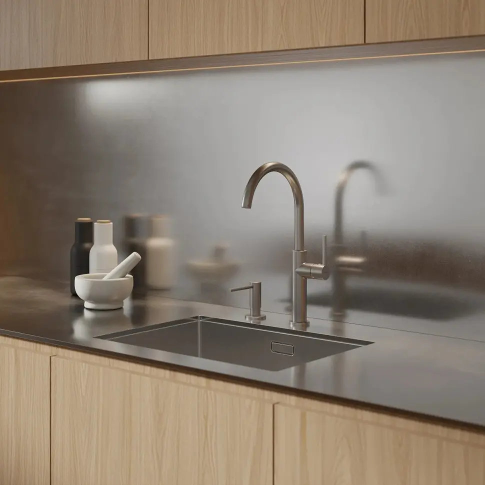 Смеситель для кухни Omnires Tula brushed nickel (TL6050NI) никель - матовый - фото 2
