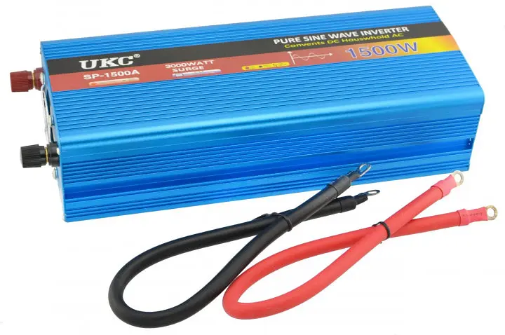 Автоінвертор-перетворювач напруги з чистою синусоїдою 12 V-220 V AC/DC 1500 W UKC