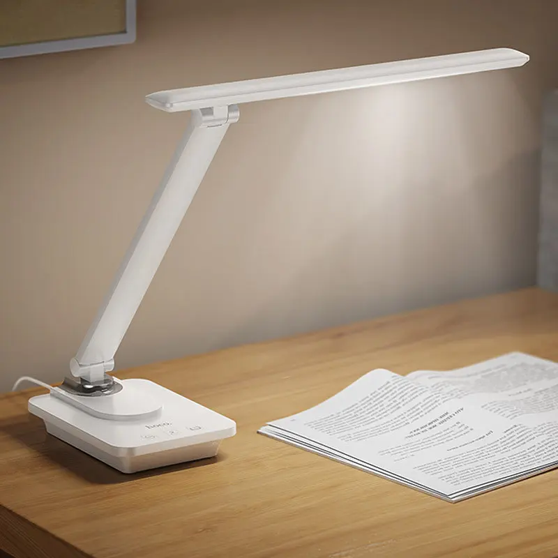 Настольная LED лампа Hoco HX12 Eye protection foldable table lamp White - фото 5