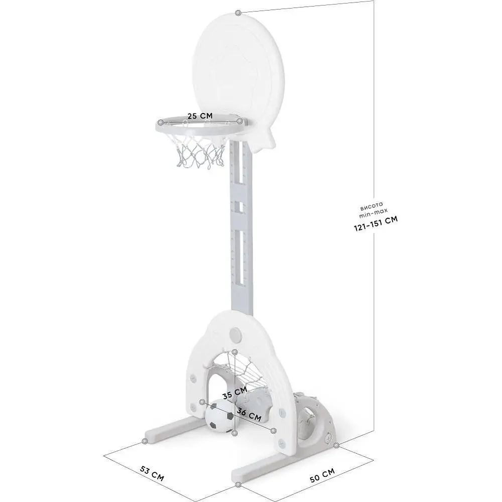 Баскетбольний кошик Mealux Rocket (KD-H011 White) - фото 3
