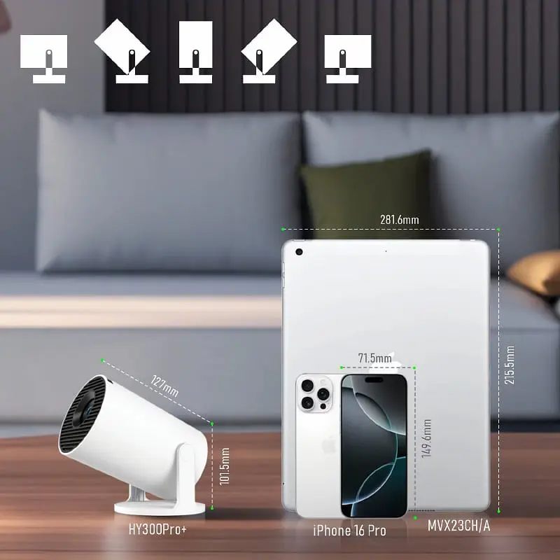 Мультимедійний смарт проектор Magcubic HY300 PRO+ T950S Type-C 720P 2/16 Гб до 290 ANSI Android 13 - фото 7
