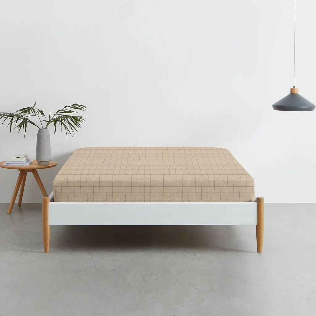 Набір простирадло на резинці Cosas Beige Geometry 60х120х12 см (SetSheet_Brick_CellAshbeige_120x60) - фото 4