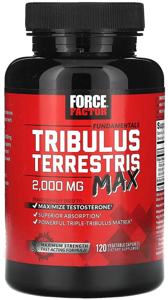 Якірці стираючі макс (Tribulus Terrestris Max) 120 капсул підвищують вироблення тестостерону Force Factor Fundamentals