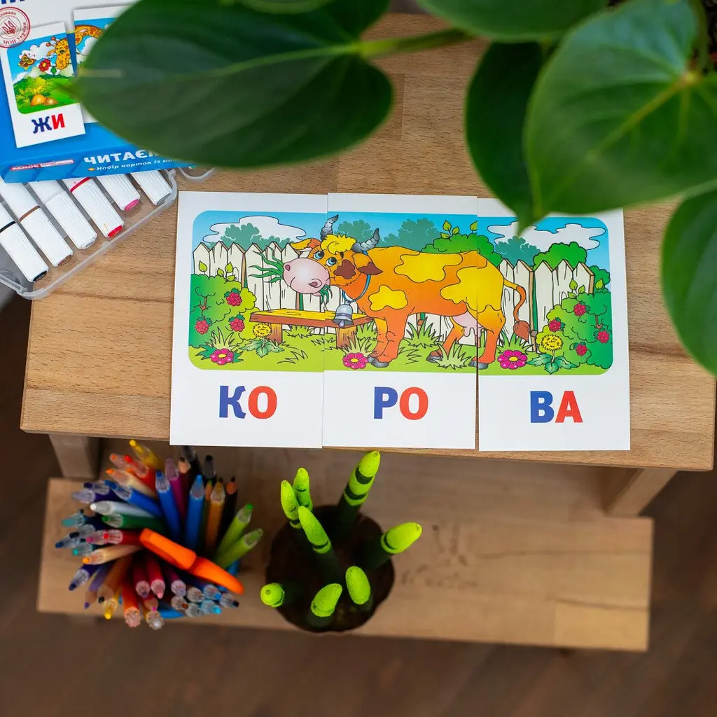 Набір карток Ranok Creative Вчимося читати вдома та в дитячому садочку. Читаємо по складах 11106016У - фото 5