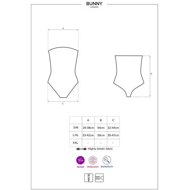 Эротический костюм кролика Obsessive Bunny costume S/M, Black - фото 5