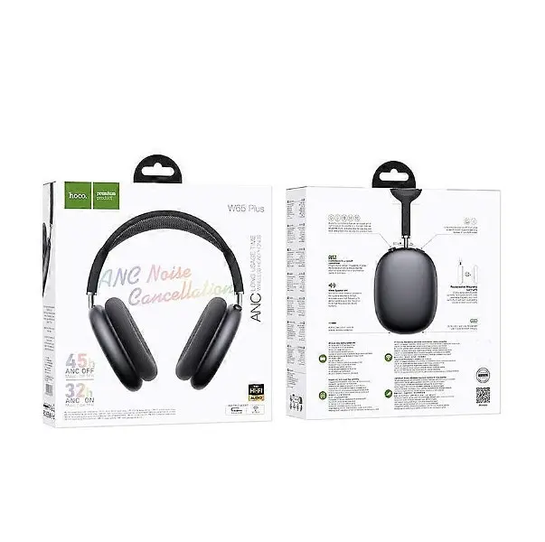 Наушники Hoco Bluetooth W65 Plus Happy ANC BT headphones черные - фото 2