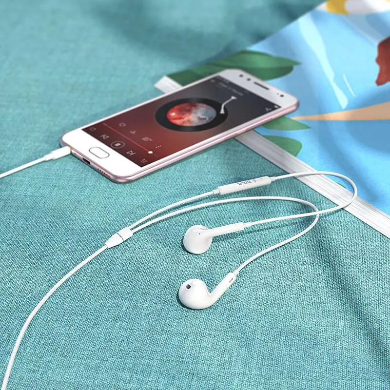 Проводные наушники Hoco M1 Max crystal earphones with mic, 3.5mm, 1.2m, white - фото 4