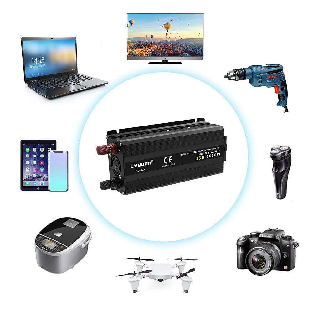 Инвертор Lvyuan F2600 12/230V 1300/2600W модифицированная синусоида - фото 3