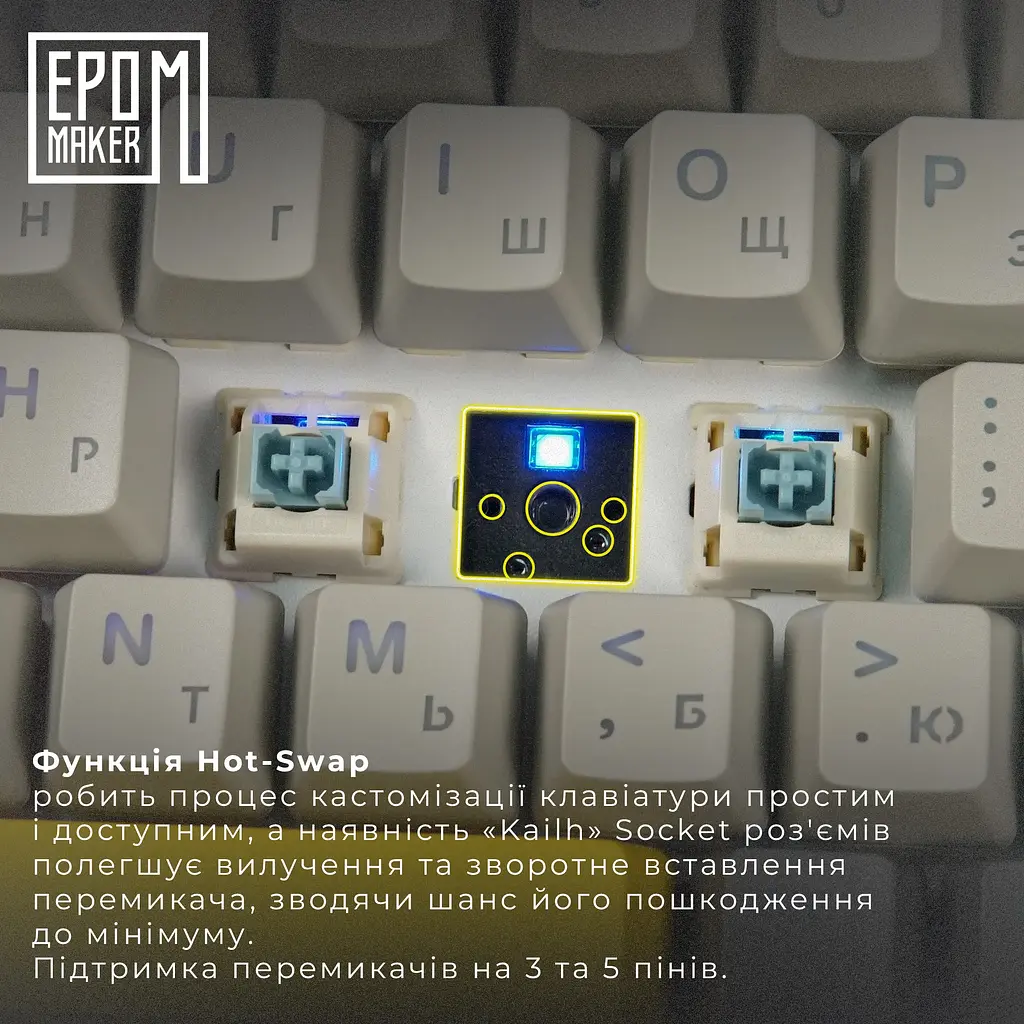 Клавіатура Epomaker TH80 SE Budgerigar V2 Black механічна бездротова (TH80-SE-B-BV2) - фото 13