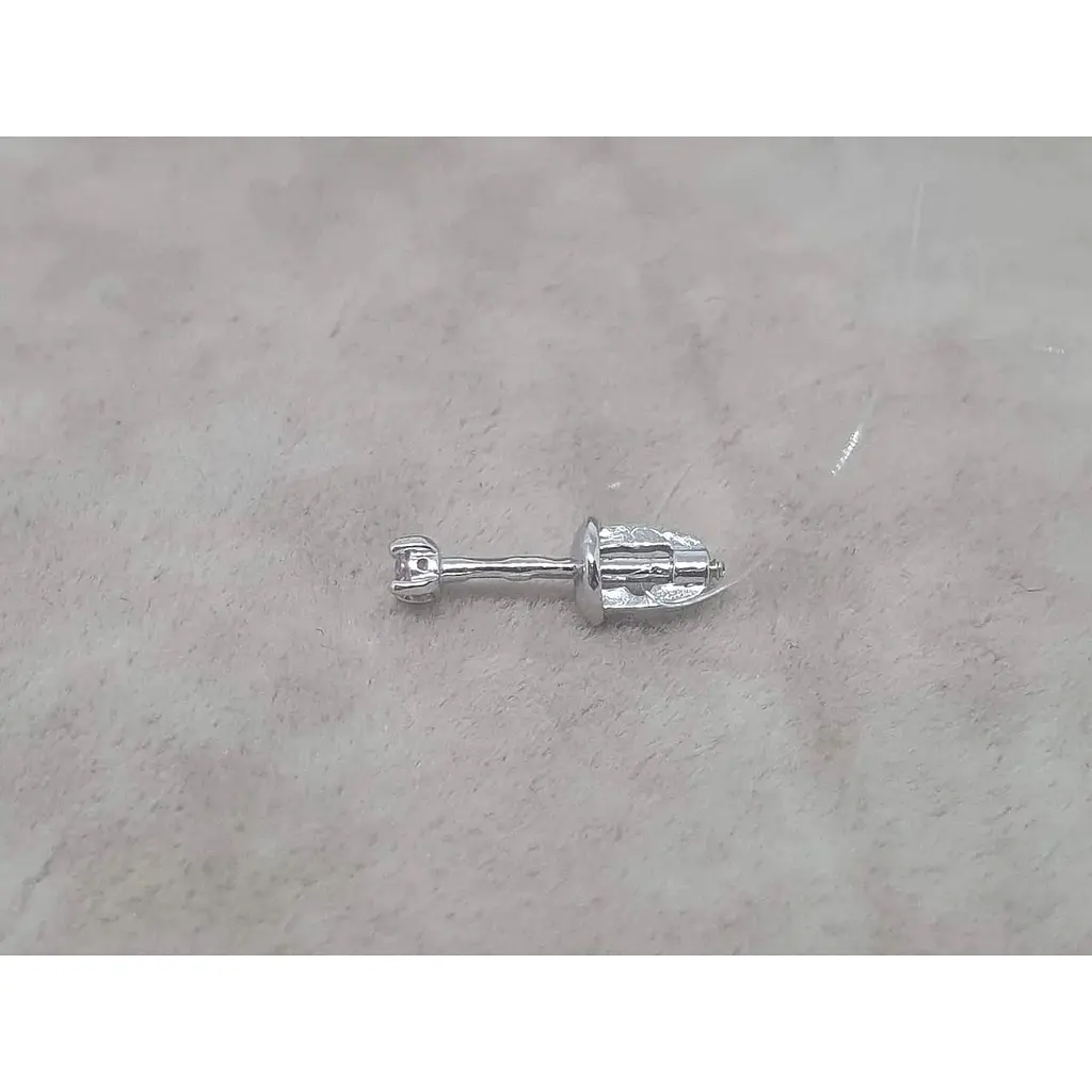 Серебряная моносерьга пуссета Dear с фианитом. 3004.10С Розовый - фото 3