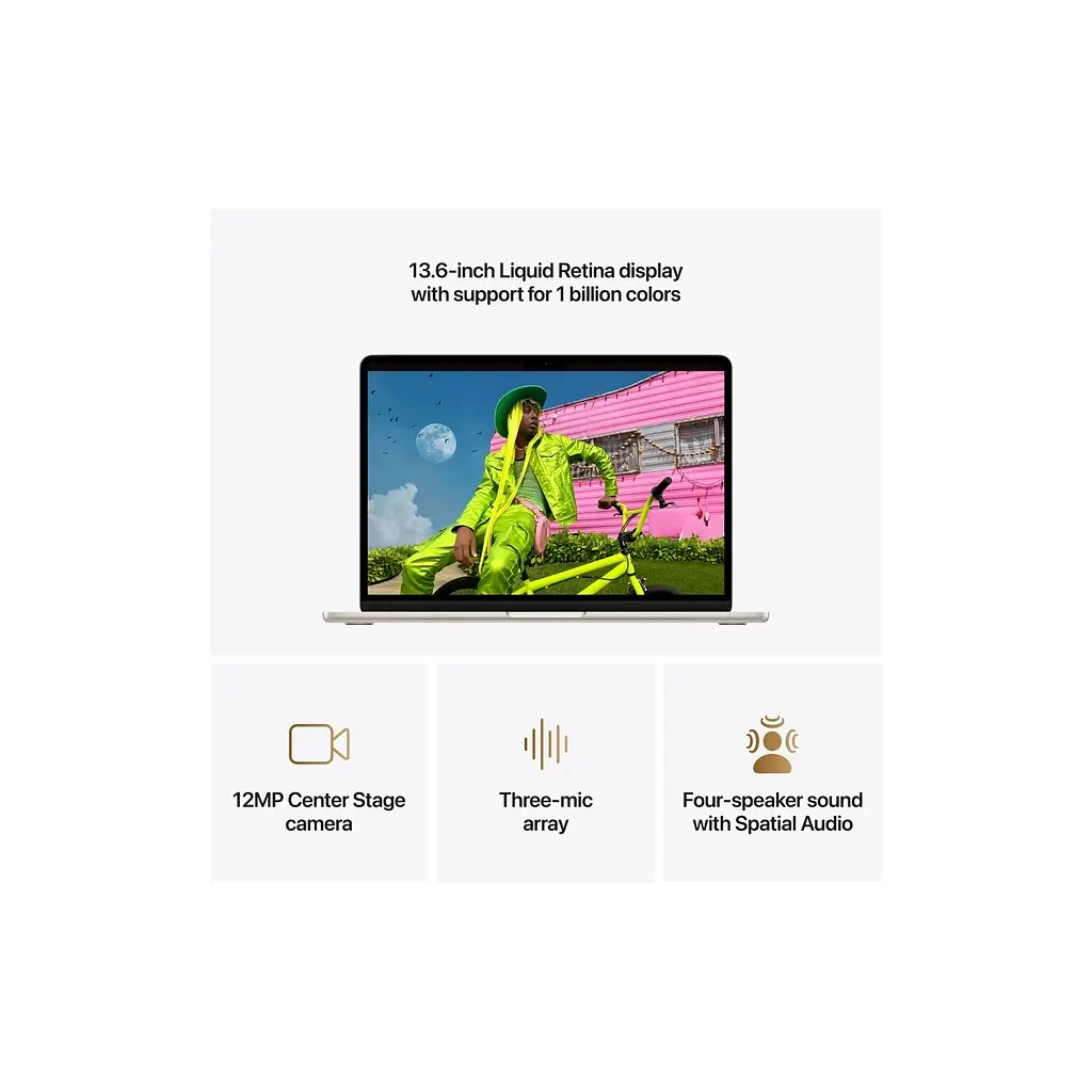 Ноутбук Apple MacBook Air 13 M5 A3449 Starlight (MDHD4UA/A) - фото 5
