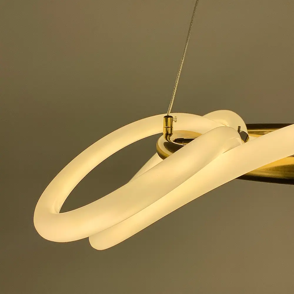 Латунная кольцевая люстра ELISION с гибкой LED лентой Line.F Диаметр 60см - фото 4