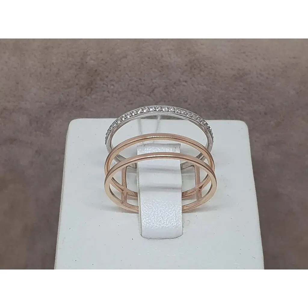 Золоте кільце Харківська ювелірна фабрика з фіанітами. 700079 18 - фото 4