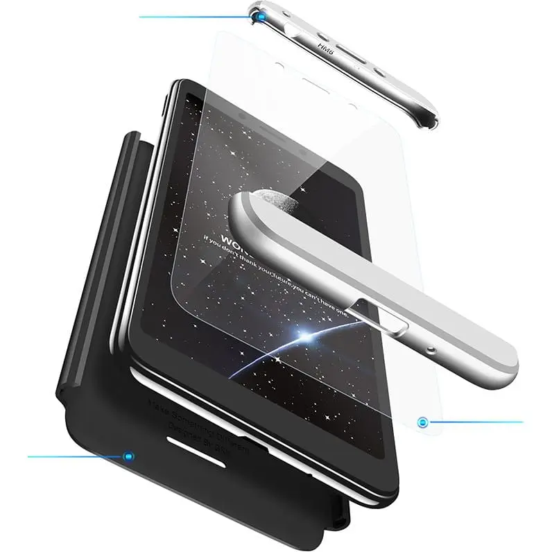 Чохол-накладка GKK 3 in 1 Hard PC Case Xiaomi Redmi 6A Silver/Black - фото 2