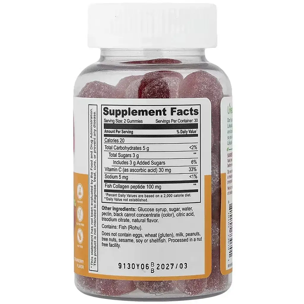 Колаген + вітамін C Lifeable Collagen + Vitamin C Adult 60 жувальних цукерок - фото 2
