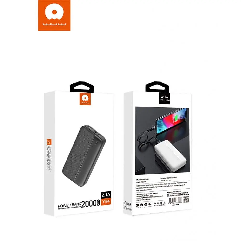 Зовнішній акумулятор Power Bank WUW Y94 20000 mAh - фото 5
