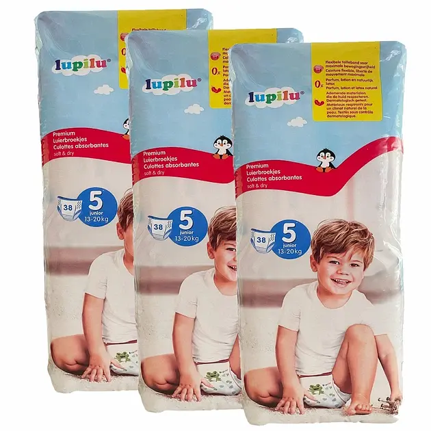 Преміум підгузки-трусики Lupilu soft & dry 5 (13-20 кг), 114 шт