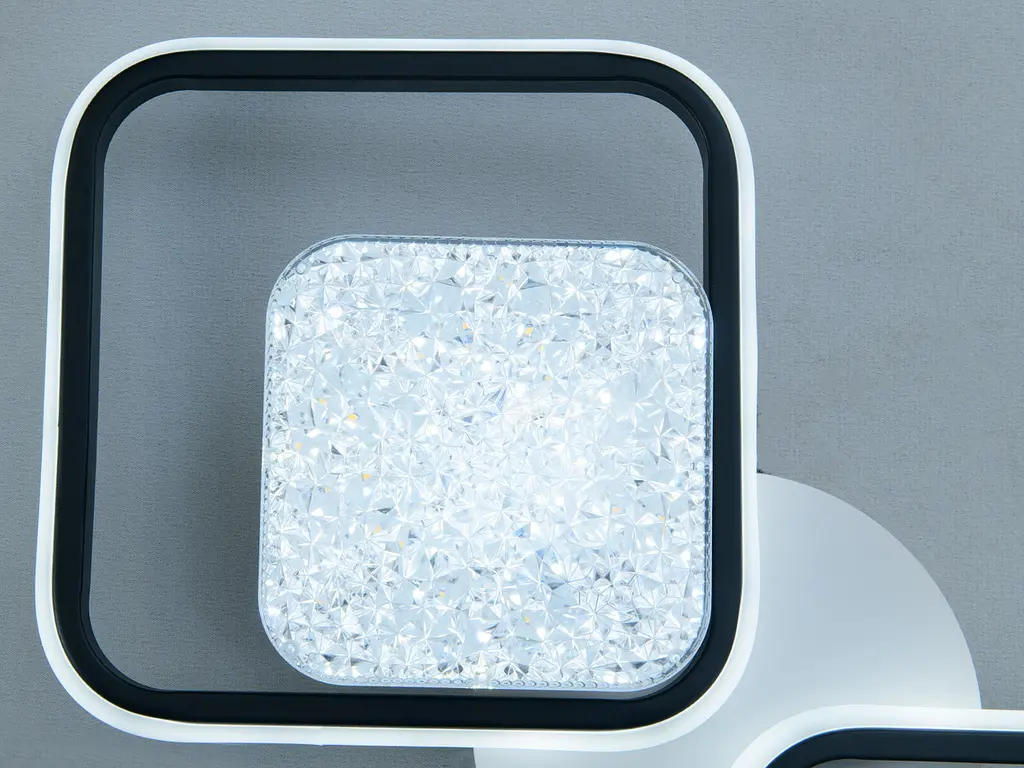 LED люстра 11 квадратів білий чорний 65Вт пульт - фото 4