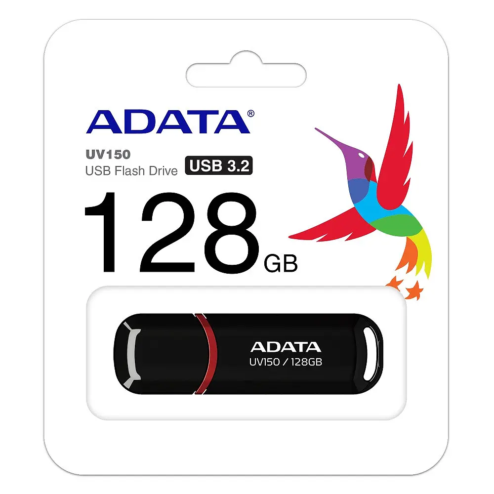 Флеш-накопичувач ADATA USB 3.2 UV 150 128Gb чорний - фото 2