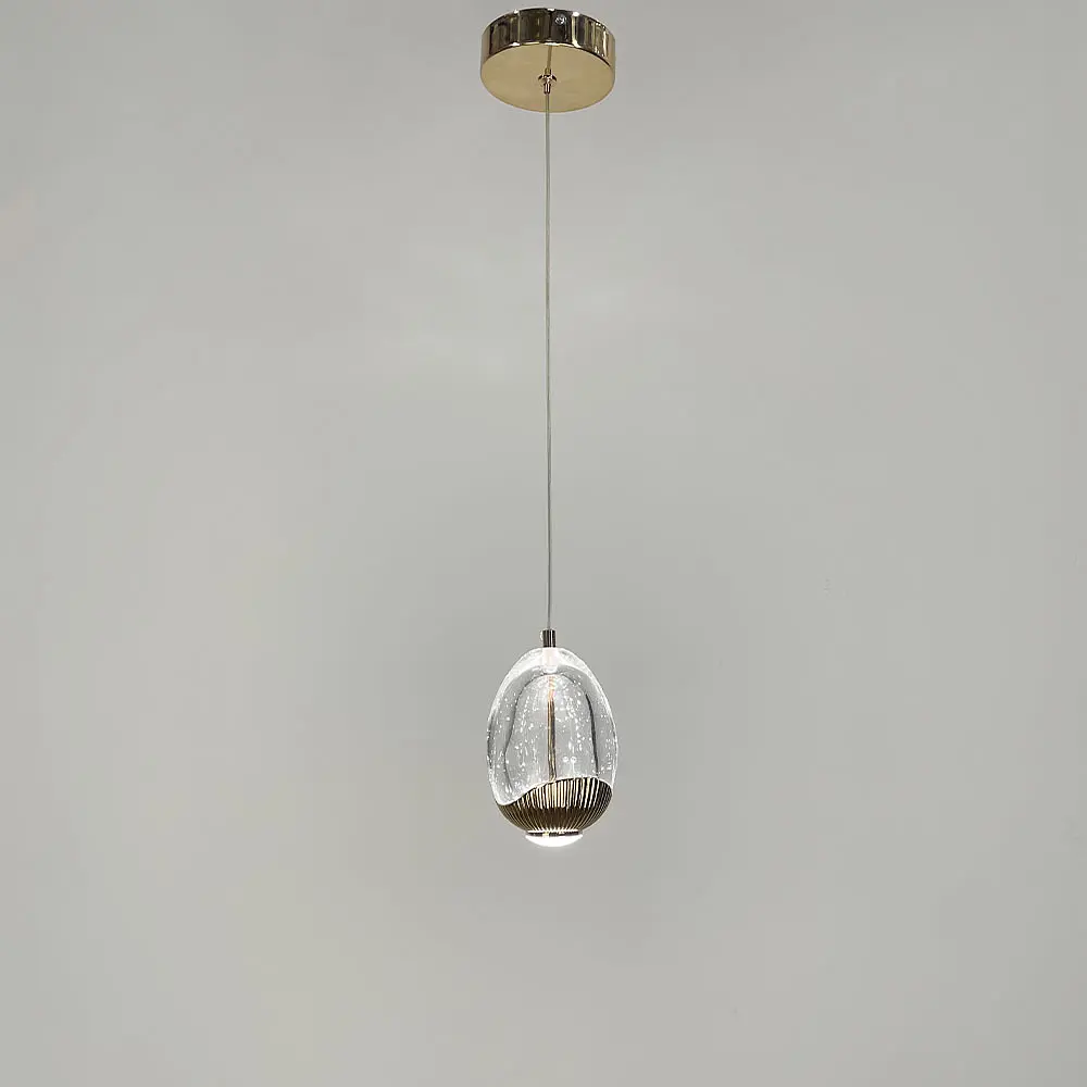 Світильник із сферичним підвісом 13х10 см у золотій оправі | Арт. MJ 200-130 | Line F - фото 2