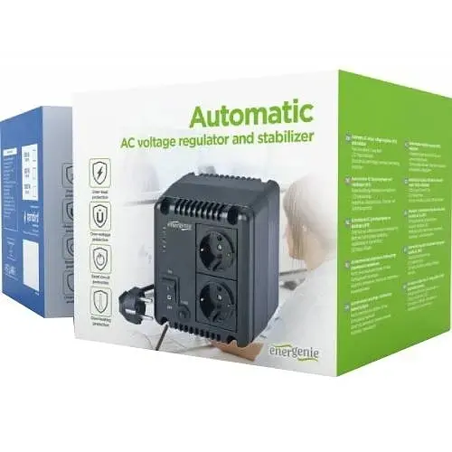 Стабілізатор напруги релейний EnerGenie EG-AVR-1001, 1000VA/600Вт, 140-270В, 2 розетки, однофазний - фото 6