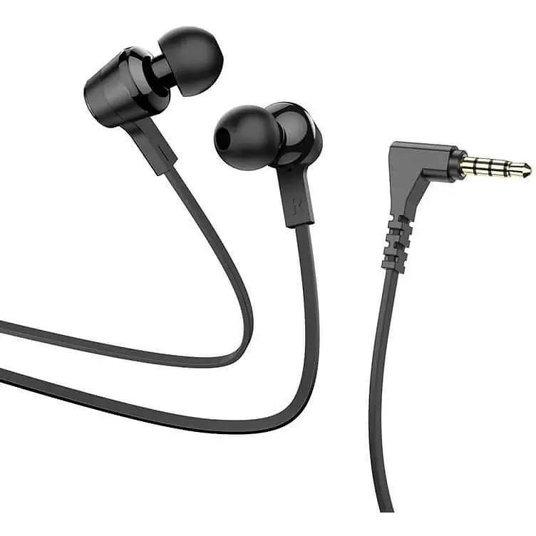 Наушники Hoco M86 Oceanic universal earphones with mic с плоским кабелем черные - фото 2