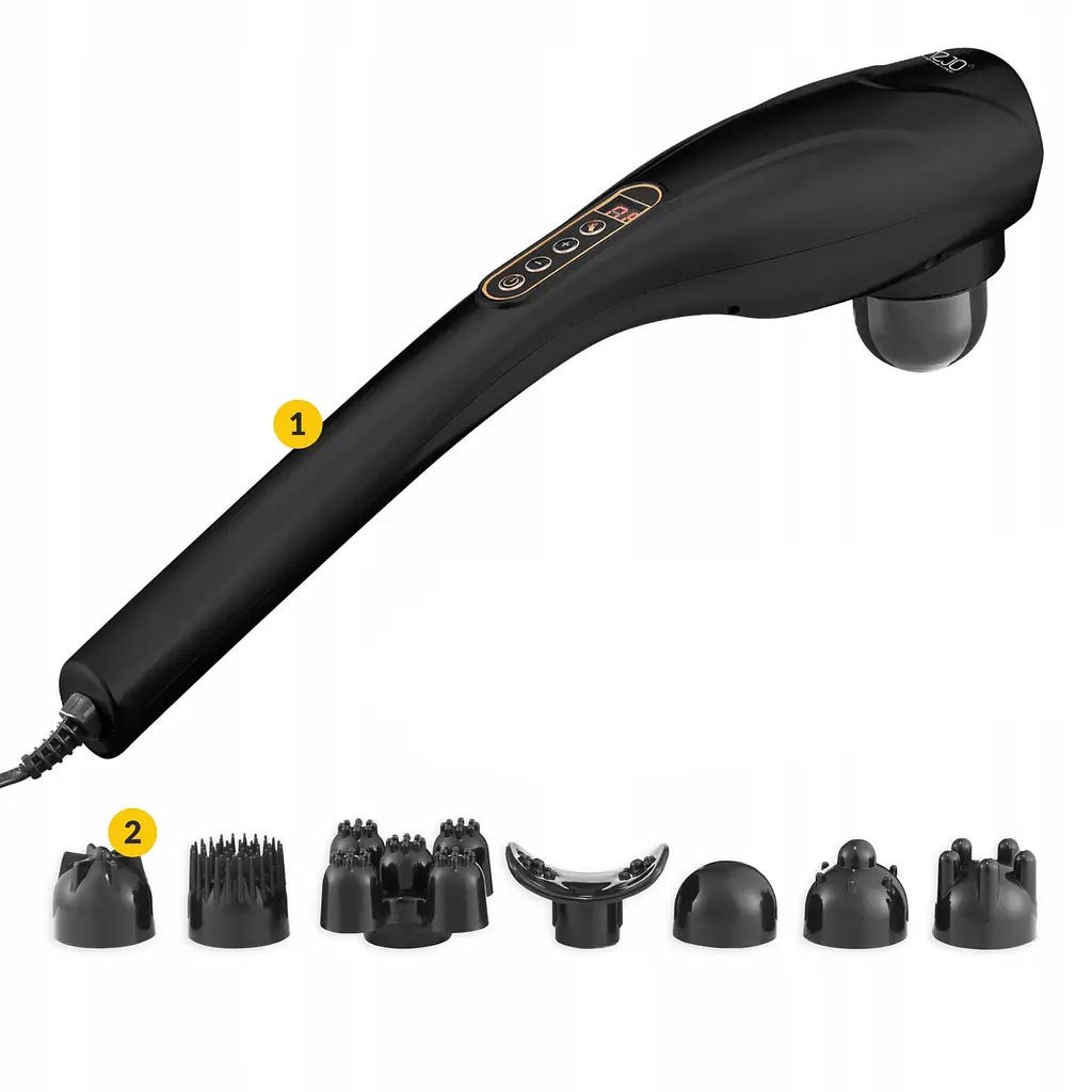 Ручний вібраційний масажер для тіла 4FIZJO Long Stick 7 в 1 4FJ0556 Black (P-5907739319142) - фото 3
