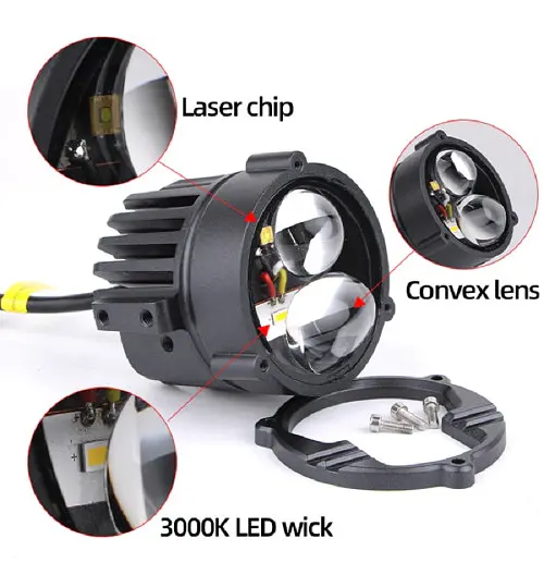 Фара додаткова Bi-LED Кругла 70x50 мм 10-80V W/W P-71-40W 4 391 (Біле Світло) - фото 5