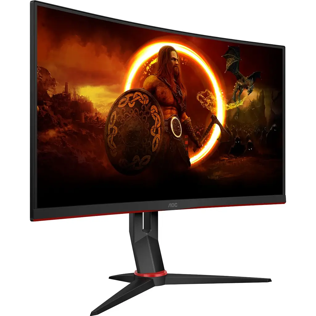 Монітор TFT 27" AOC C27G2Z3/BK, VA, 280Гц, 0,5ms, вигнутий, HDMIx2, DP, HAS, чорний з червоним (C27G2Z3/BK) - фото 8