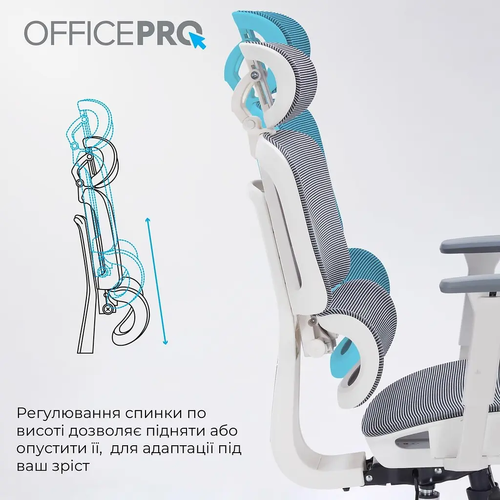 Офісне крісло OfficePro Skyline OC680-W-DG-DG (OC680-W-DG-DG) - фото 10