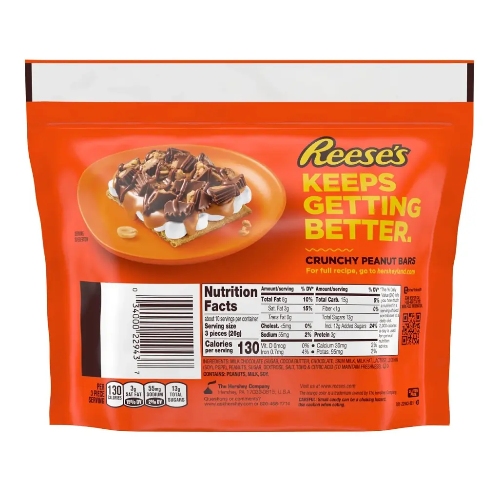 Цукерки Reese's Milk Chocolate Peanut Butter Stuffed With Peanuts Crunchy Miniature Cups 272 г - фото 4