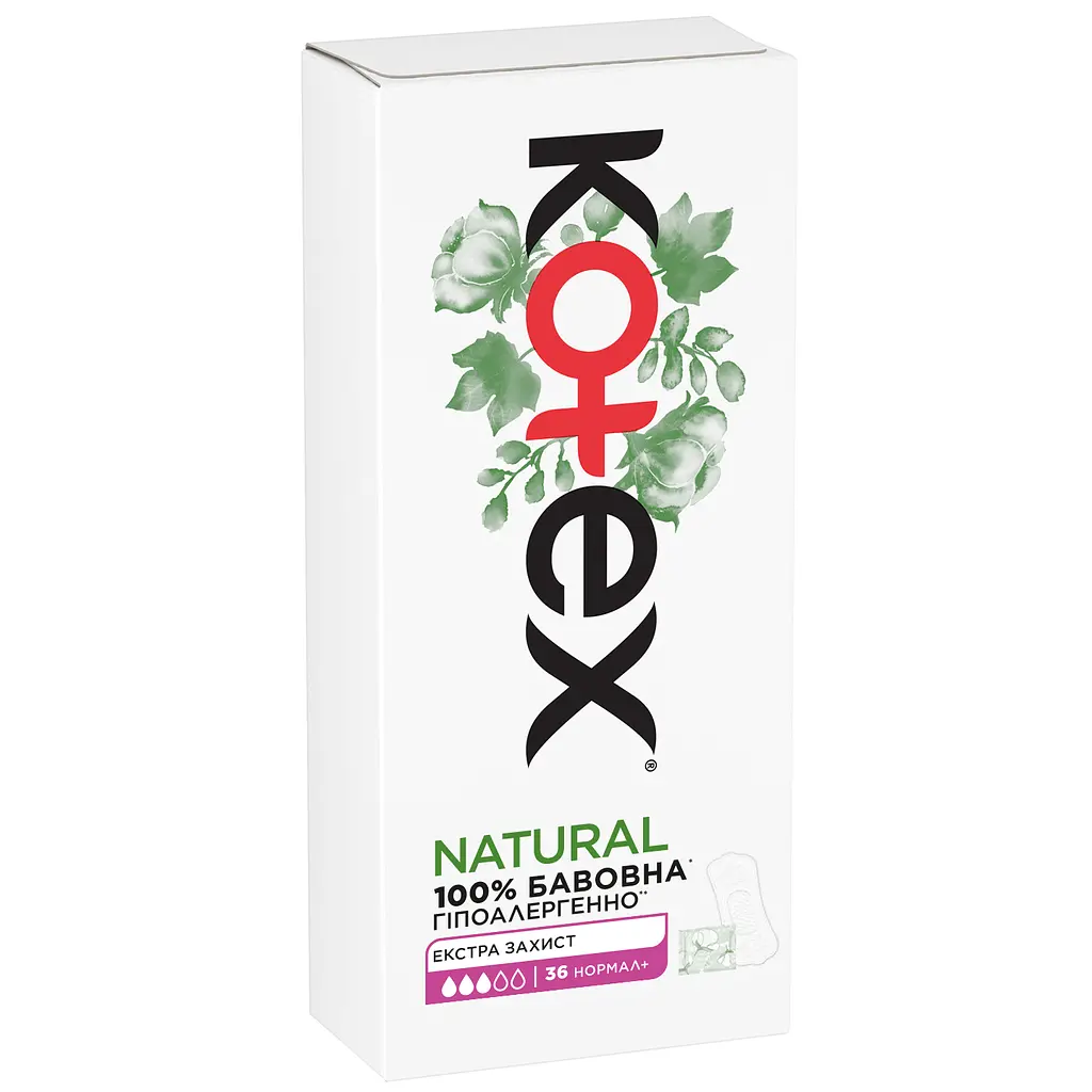 Ежедневные гигиенические прокладки Kotex Natural Normal + Экстра защита 36 шт. - фото 2