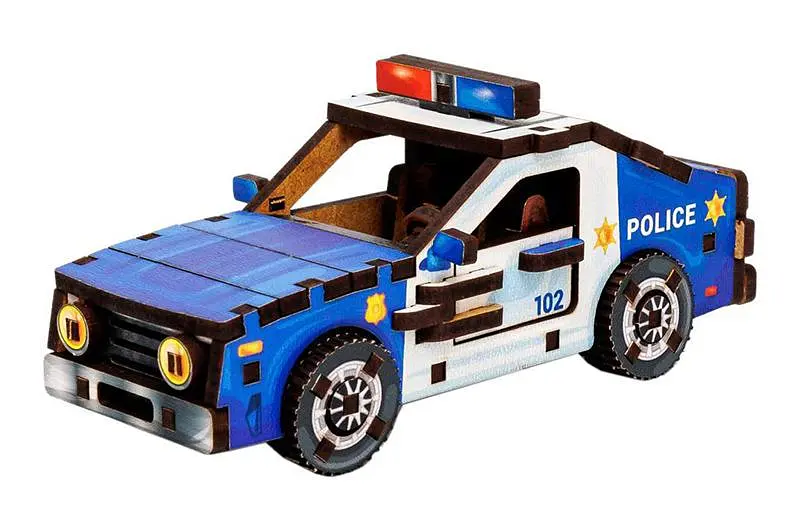 Конструктор 3D Puz-00971, дерев'яний "Turbo Police" PuzzleOk - фото 4