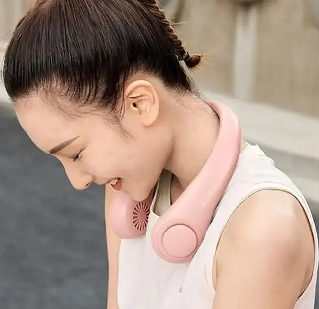 Вентилятор на шию портативний Bladeless Neck Cooler безлопатевий на 3 режими  - фото 4