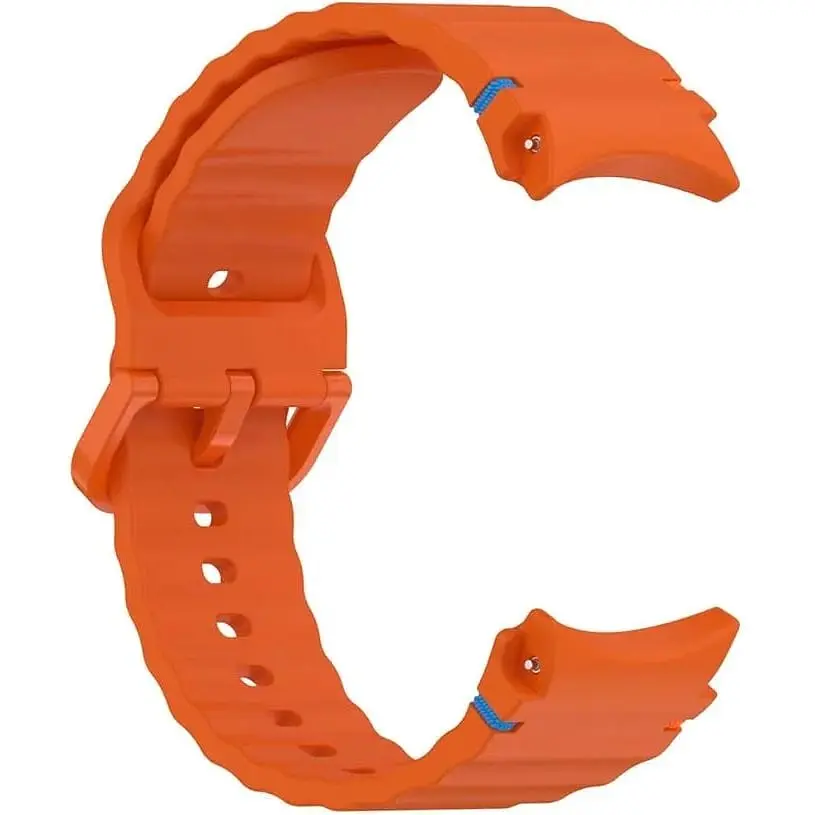 Силіконовий ремінець BeCover Ribbed Tape для Samsung Galaxy Watch (20 mm) 3 41 mm/4 40mm-44mm/5 40-44mm/6 40-44mm/7 40-44mm Orange (712046) - фото 2